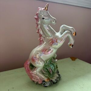 Vintage Iridescent Unicorn Statue